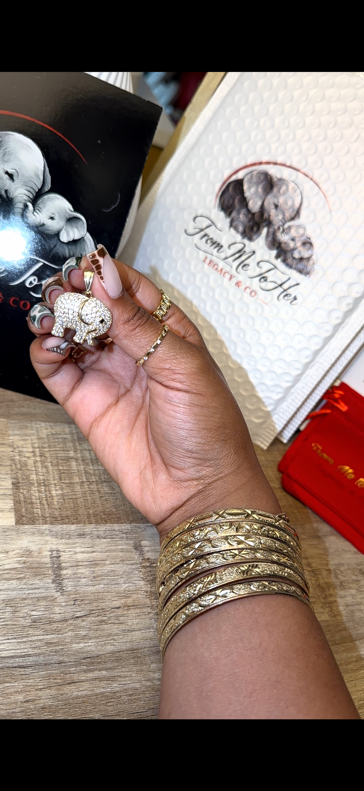 Bedazzled Elephant Pendant