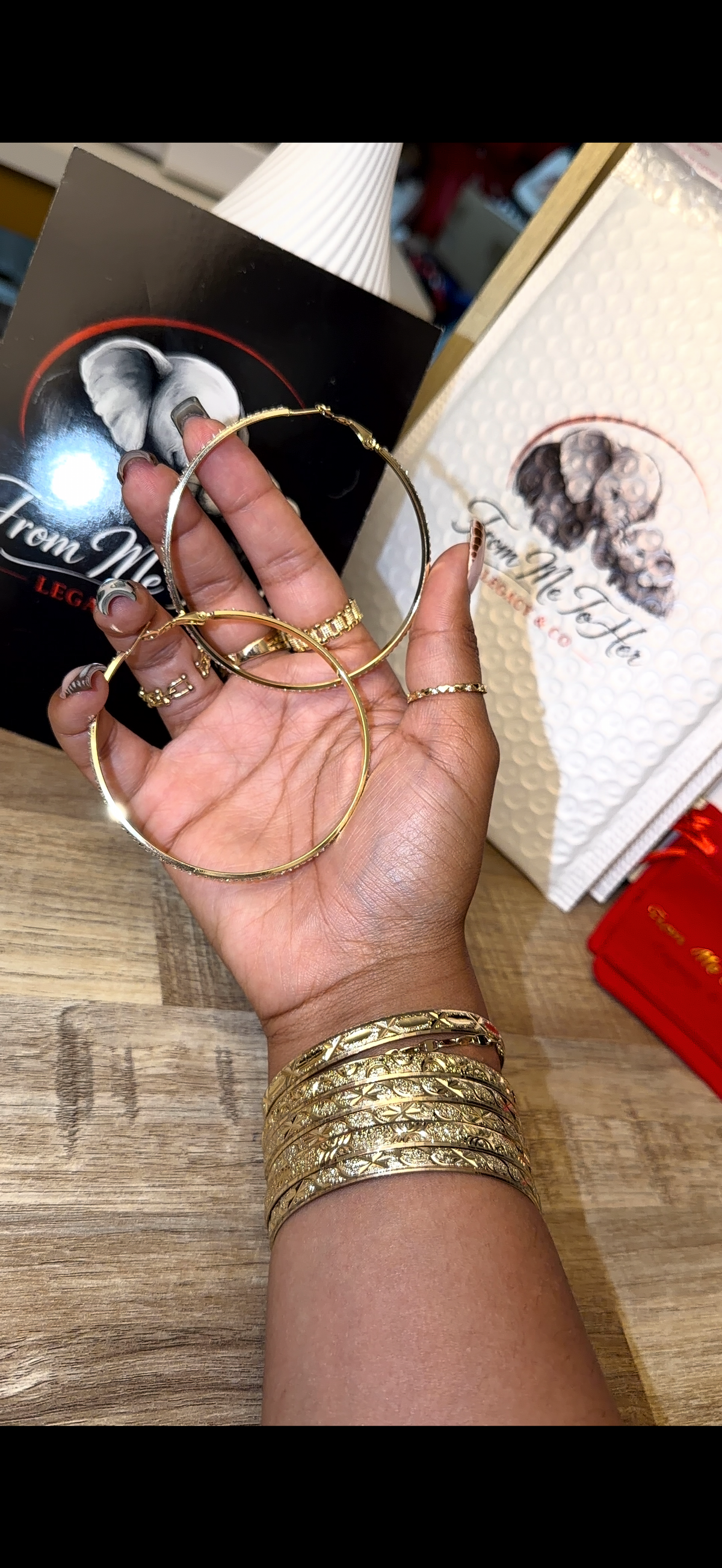 Large Rhinestone Hoops