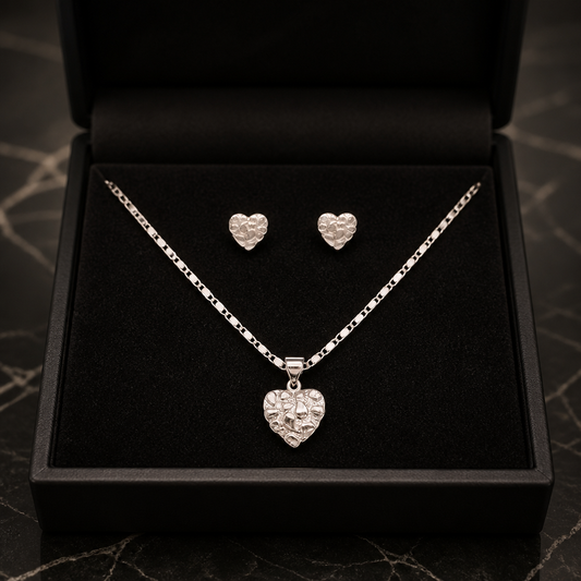 Heart Nugget Set (Earrings & Necklace)