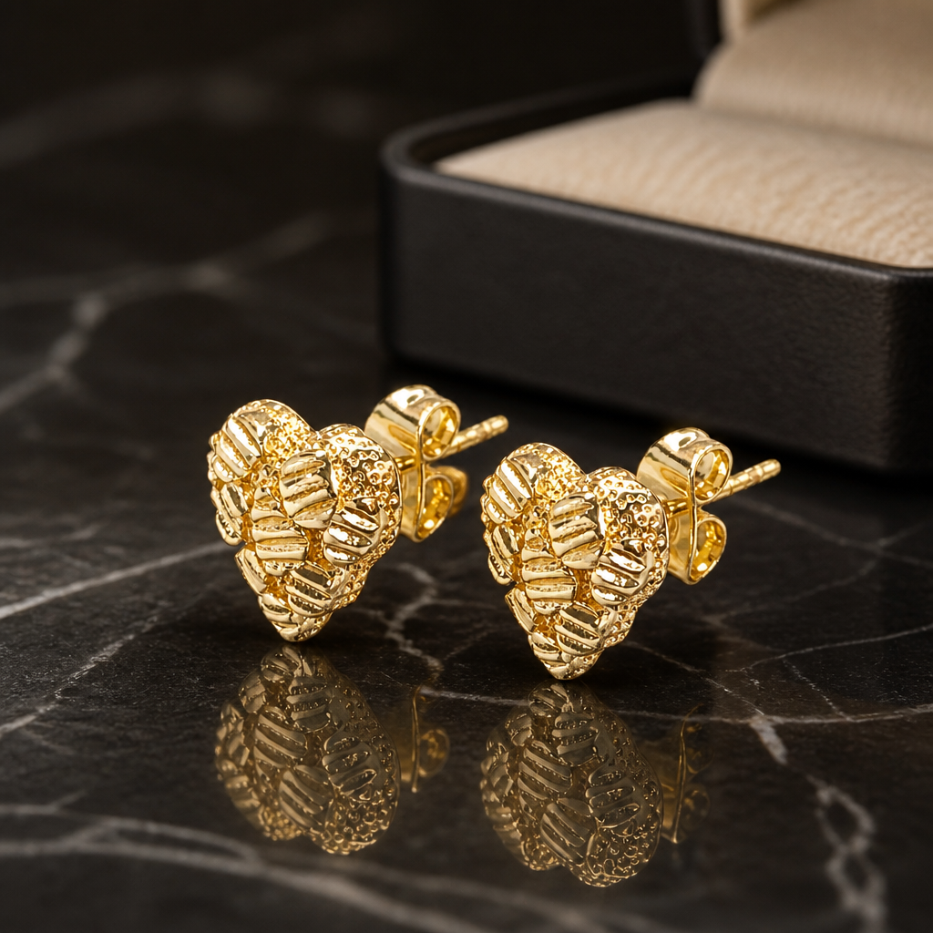 Heart Nugget Earrings